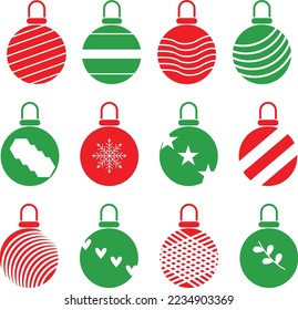 Christmas balls set, vector file, design