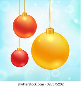 Christmas balls set. Vector illustration of isolated realistic colorful decorations.