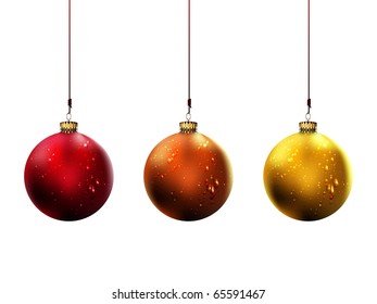 Christmas Balls with Shiny Water Drops | Vector Set