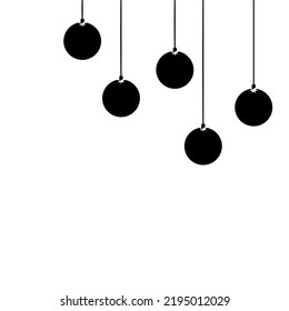 Christmas balls silhouette vector eps 10.  Xmas balls garland.