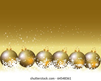 christmas balls with snow