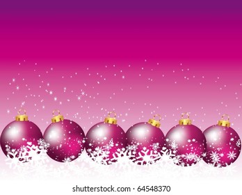 christmas balls with snow