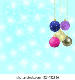 Christmas balls with snowflake background and space for your text. EPS10 vector format.