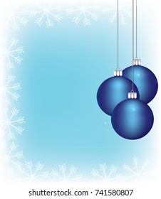 Christmas balls with a snowflake frame