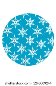 Christmas balls and snowflake on white background