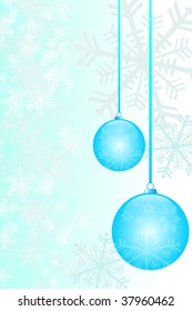 Christmas balls and snowflakes background-vector file