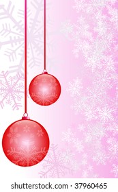 Christmas balls and snowflakes background-vector file