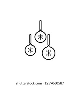 Christmas balls with snowflakes icon. Simple outline vector of Christmas, New Year and holidays set icons for UI and UX, website or mobile application