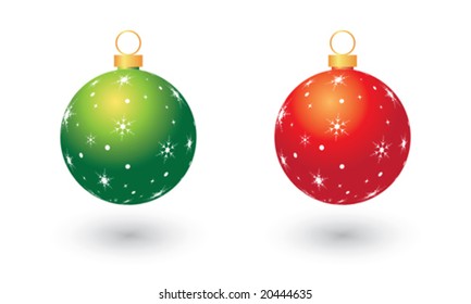 christmas balls with snowflakes, vector illustration