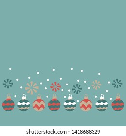Christmas balls, snowflakes . Vector illustrations for greeting cards, posters and invitations. Place for text