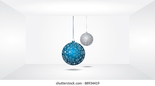 Christmas balls in space. Eps 10