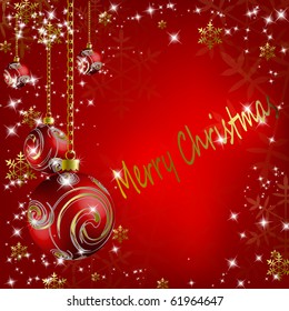 Christmas balls with stars and snowflakes background. Vector eps10 illustration