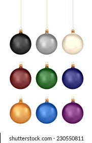 Christmas balls template set, vector eps10 illustration.