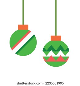 bolas de navidad de tres colores vector