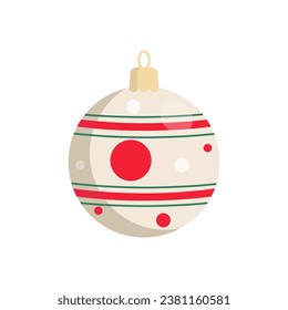 Christmas balls toy vector flat. Cute Christmas ball decorations colorful