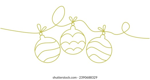Bolas de Navidad, decoraciones de árboles de Navidad. Vectores separados.