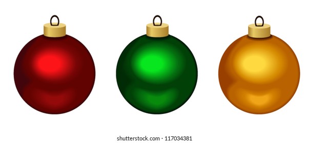 Christmas balls of various colors. Vector illustration.