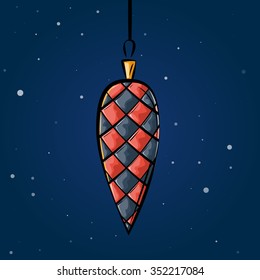 Christmas balls, vector Christmas card