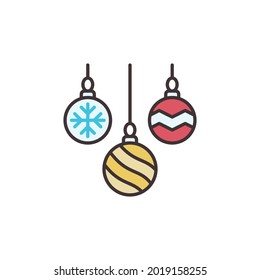 Christmas Balls vector concept colored icon or design element