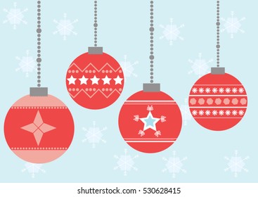 Christmas balls vector flat