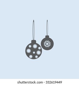 Christmas balls vector icon