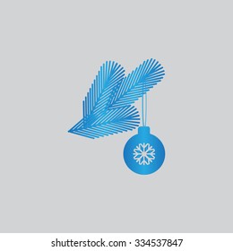 Christmas balls vector icon