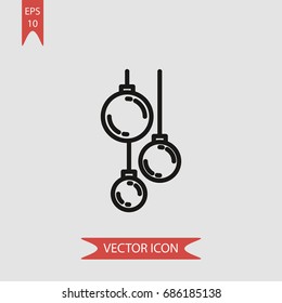 Christmas balls vector icon, illustration symbol