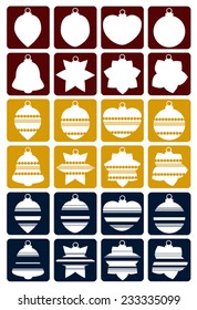 Christmas balls vector icons