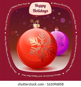 Christmas balls, vector illustration