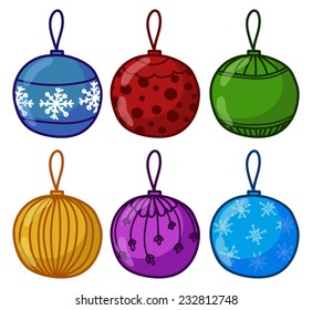 Christmas balls. Vector Illustration. 