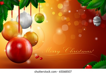 Ilustración vectorial de bolas de Navidad