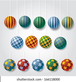 Christmas balls vector set.