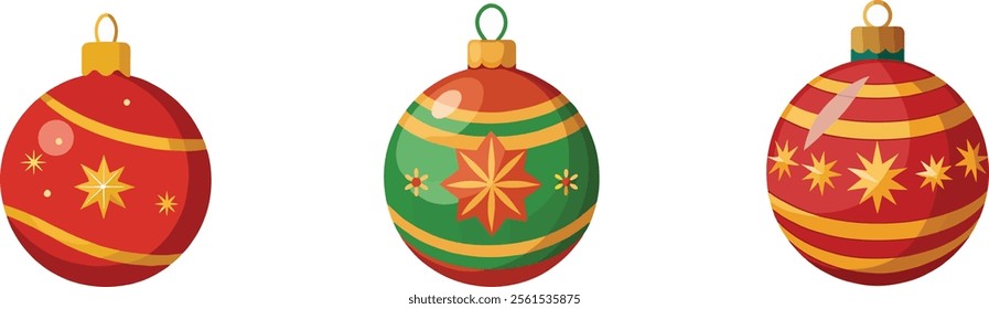 Christmas balls vector set design. 
