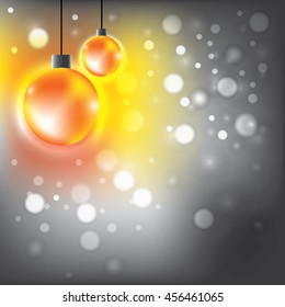 Christmas balls,streamers over background