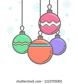 Christmas balls.Winter symbol. Christmas and New Year design element. Vector image for new year's day, christmas, decoration, winter holiday, design, new year's eve, etc