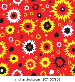 Christmas bang explosion background seamless repeating tile festive garlands, snowflakes, and lights