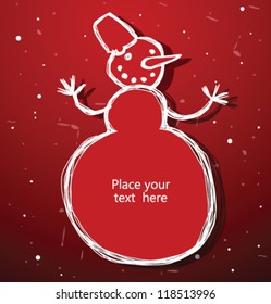 Christmas banner 02, snowman,  vector