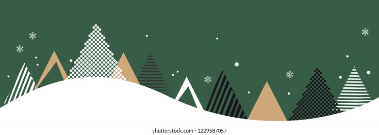 Christmas banner. Abstract vector illustration. Winter landscape background 