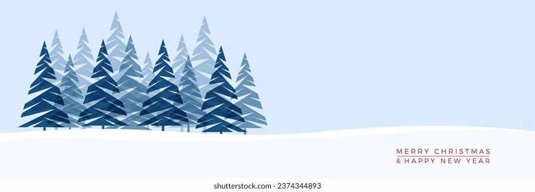 Christmas Banner. Abstract vector illustration. Winter landscape background. 