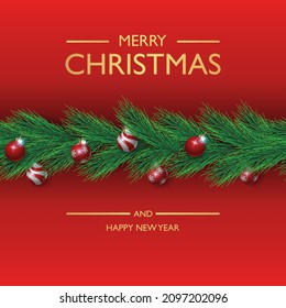 Christmas banner background design on red background, Christmas cover background,, greeting card, vector illustration