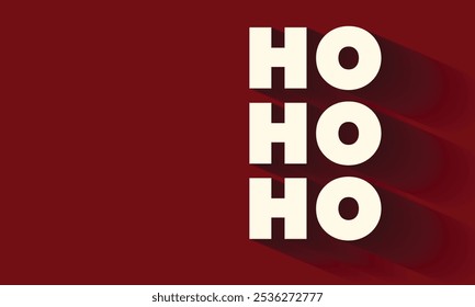 Christmas Banner and Background with Ho Ho Ho Text. Merry Christmas Celebration Red Background with Typography Vector Illustration