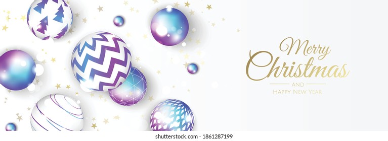 Christmas banner. Background Xmas objects viewed from above. BackgroundMerry Christmas and happy New Year