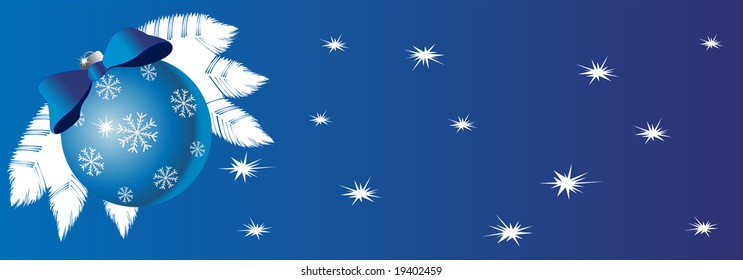Christmas banner with ball vector