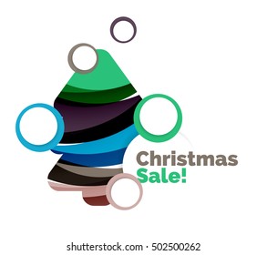 Christmas banner with baubles. Vector geometric banner