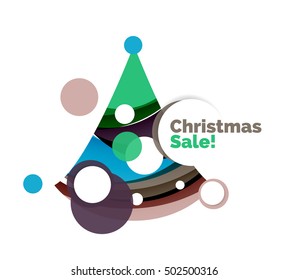 Christmas banner with baubles. Vector geometric banner