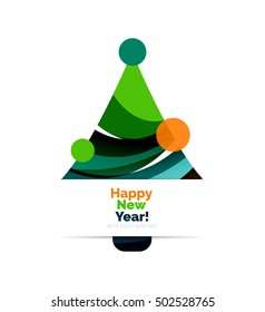 Christmas banner with baubles. Vector geometric banner
