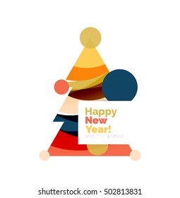 Christmas banner with baubles. Vector geometric banner