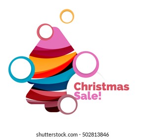 Christmas banner with baubles. Vector geometric banner