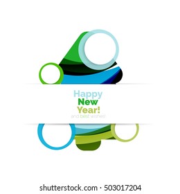 Christmas banner with baubles. Vector geometric banner