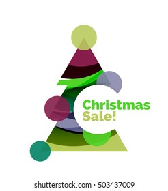 Christmas banner with baubles. Vector geometric banner
